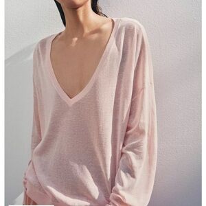 Zara FINE KNIT V-NECK JUMPER
